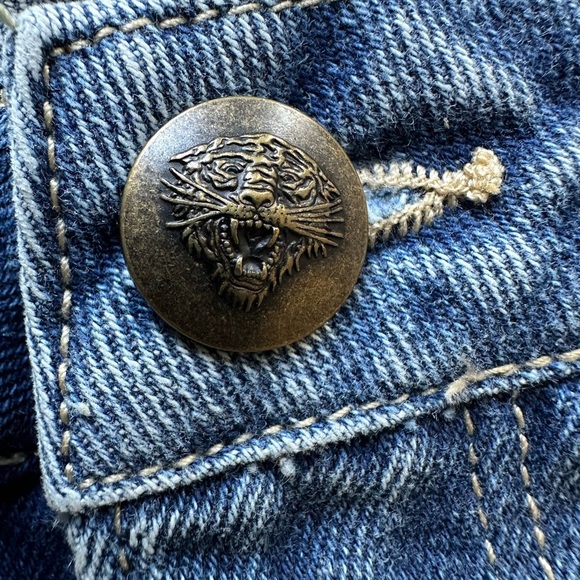 Ed Hardy Baggy Jeans Light Wash Sz 30 Full Print Back Side Y2K 90s Vibes, Rare - Picture 7 of 12